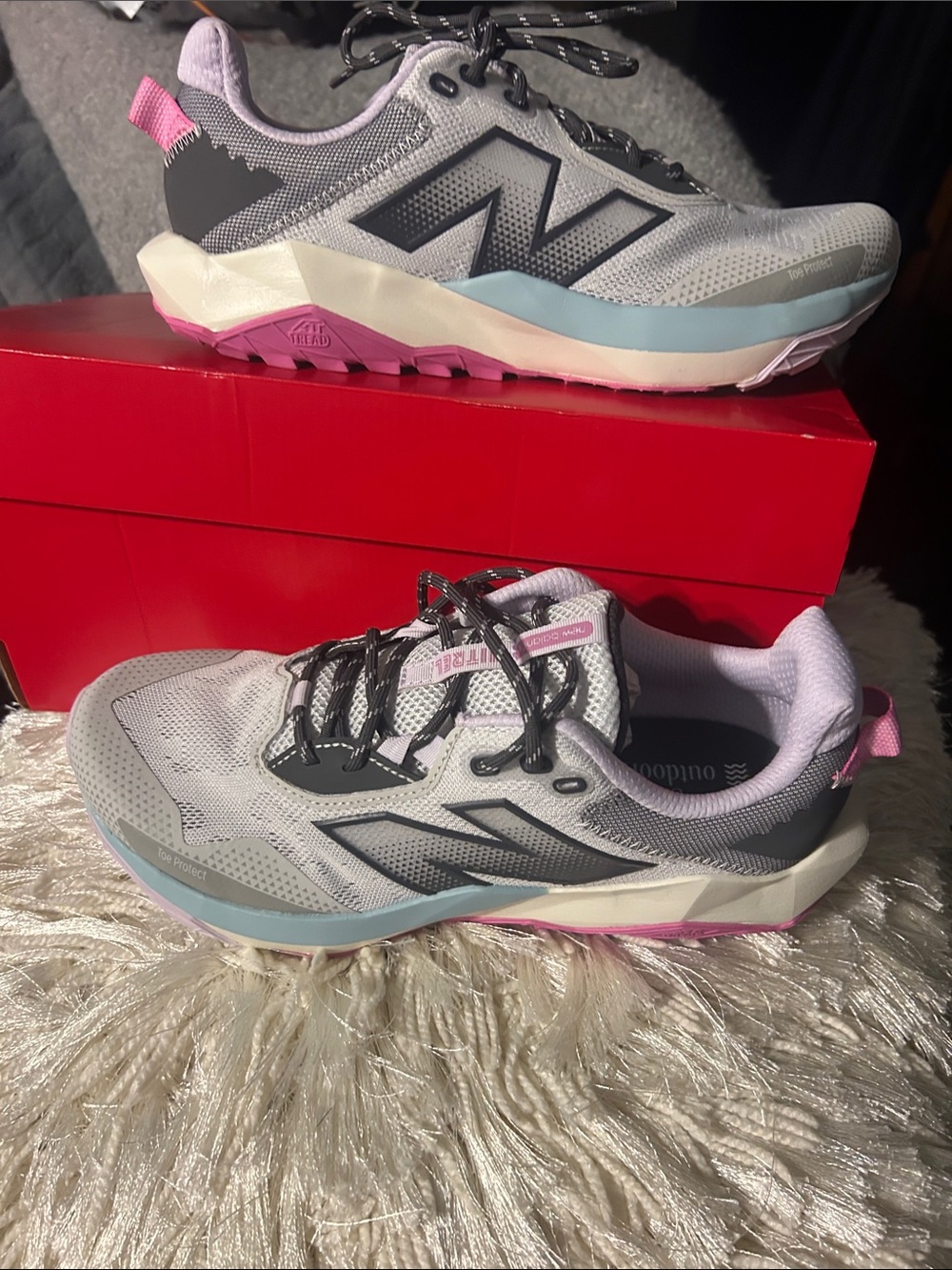 New Balance Women's Gray, Pink & Light Blue Trail Sneakers